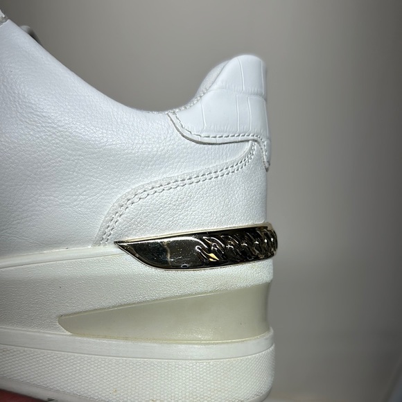 Aldo White and Gold Sneakers with Padded Ankle Collar - Picture 8 of 14